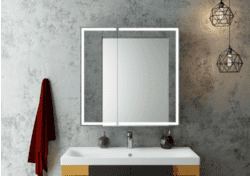 Зеркальный шкаф с сенсором Континент Mirror Box LED 80/100