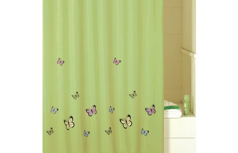 Шторка для ванной комнаты Iddis Green Butterfly