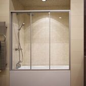 Раздвижная стеклянная шторка для ванны GuteWetter Practic Part GV-403