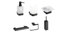 Набор аксессуаров для ванной и туалета Bemeta Nero 04.2