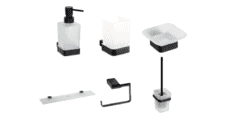 Набор аксессуаров для ванной и туалета Bemeta Nero 02.1