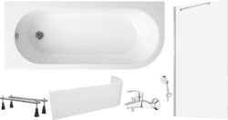Готовое решение: акриловая ванна Lavinia Boho Art II, душевой гарнитур Grohe, шторка Ambassador