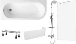 Готовое решение: акриловая ванна Lavinia Boho Art II, душевая система Weltwasser, шторка Ambassador