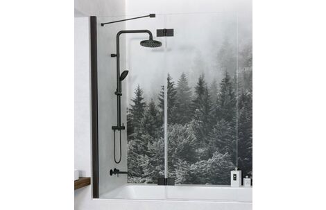 Складная стеклянная шторка для ванны Radaway Essenza New Black PND II