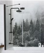 Складная стеклянная шторка для ванны Radaway Essenza New Black PND II