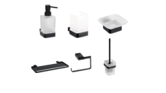 Набор аксессуаров для ванной и туалета Bemeta Nero 02.2
