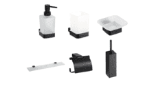 Набор аксессуаров для ванной и туалета Bemeta Nero 03.1