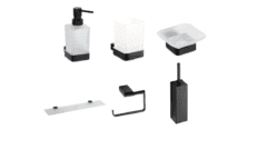 Набор аксессуаров для ванной и туалета Bemeta Nero 04.1